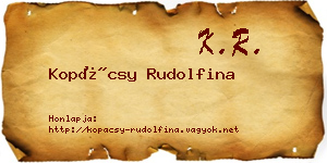 Kopácsy Rudolfina névjegykártya
